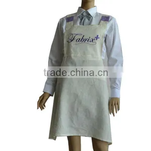Linen Fabric Material Decorative Pockets With Criss-cross Ties Around Back Design Cooking Aprons thumbnail-3