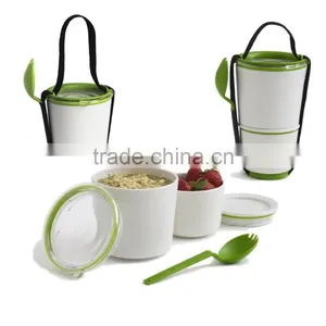 Japanese Style Plastic Lunch Box Double Layers Food Storage Container thumbnail-1