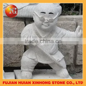 Lovely Little Monk Blow Air Marble Stone Statue thumbnail-5
