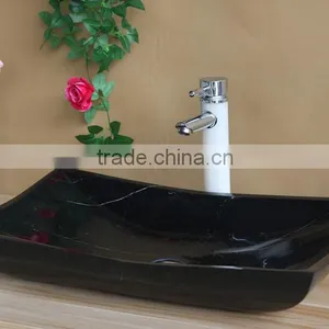 Vessel Basin Black Stone Sink for Bathroom thumbnail-2