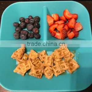 100% BPA Free Microwaveable Dishwasher Safe Silicone Plates For Baby&Kids&Children thumbnail-3