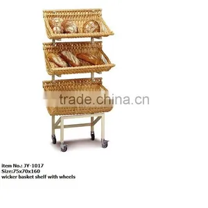 Cheap Wicker Basket Storage Shelves With 4 Wheels thumbnail-1