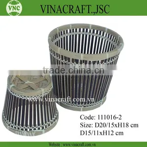 Outdoor Decorative Bamboo Waste Basket for Sale thumbnail-1