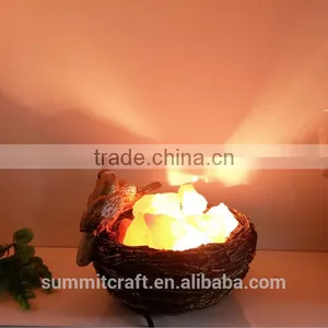 Resin Bird Nest Shaped Rock Natural Crystal Salt Lamps thumbnail-5
