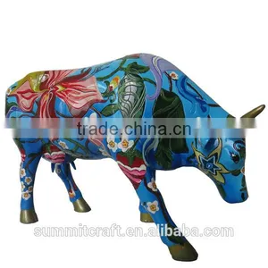Garden Fiberglass Horse Resin Life Size Cow Statue thumbnail-3