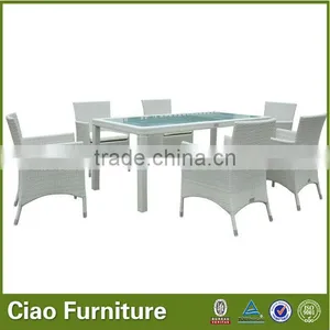 White Hotel Leisure Rattan Table Set thumbnail-1