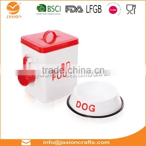 Metal Dog Dry Food and Pet Treats Storage Container Canister Tin Box With Scoop thumbnail-5
