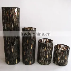 Hand Made Fancy Red Glass Cylinder Candle Holder Elegant Candle Holder For Wedding thumbnail-2