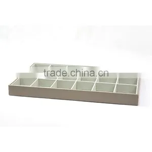 Hot Sale White Faux Leather Jewelry Accessory Organizer With 12 Compartments Cardboard thumbnail-2