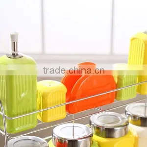 Kitchen Ceramic Canister Set With Stainless Metal Stand thumbnail-5