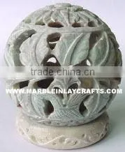 Soap Stone Decorative Tealight Candle Holders ~ Carved Soapstone Tea Light Candle Holder ~ T-Light Candle Lantern thumbnail-1