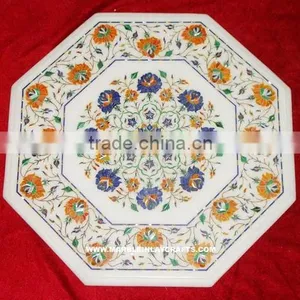 Marble Inlay Dining Table Top, Marble Inlay Coffee Table Tops thumbnail-1
