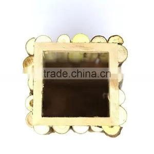 Wooden Pen Holder. Wood Branch Pen Pot, Square Wood Pen Holder thumbnail-2