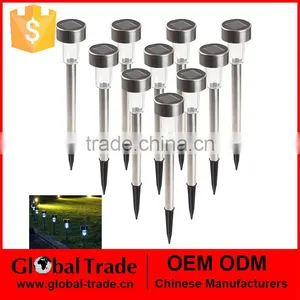 10Pcs Stainless Steel LED Solar Gardens Rechargeable Light Lapms G0025 thumbnail-1