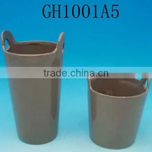 Brown Glazed Ceramic Garden Planter thumbnail-1