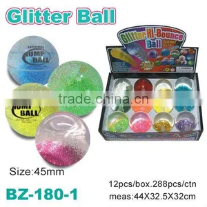 Novelty 45mm TPU Bouncing Glitter Ball With Water thumbnail-1