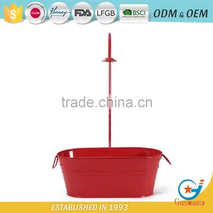 17 Inch Decorative Metal Planters Galvanized Pots for Plants Zinc Plant Pot thumbnail-1