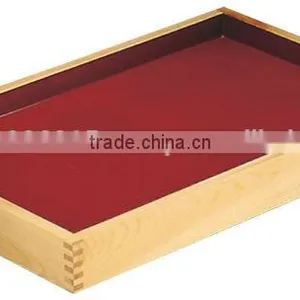 Hinoki Vat Square Deep Red Colored Deli Tray Wooden Tray Both Sides Vat thumbnail-1