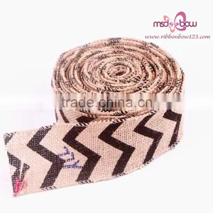 2.5 Inch Jute Ribbon Custom Printed Jute Ribbon Christmas Ribbon thumbnail-3