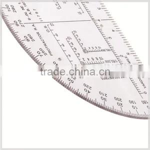 Chinese Custom 6 Inch Half Moon 360 Degree Plastic Protractor, Transparent High Quality Protractor for Military Training # KMP-1 thumbnail-2