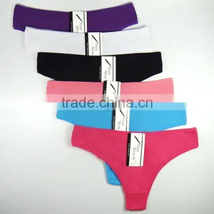 Womens Underwear and Panties Manufactures Ladies Brief Pure Color Cotton Mature Women Panties thumbnail-1