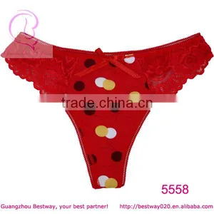 Soft Cotton Fabric Red Womens Thong thumbnail-1
