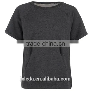 Terry Plain Short Sleeves Sweatshirt T-shirt Ladies Wholesale thumbnail-1