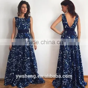2016 Latest New Selling Printed Halter Sleeveless Formal Long Dress thumbnail-1