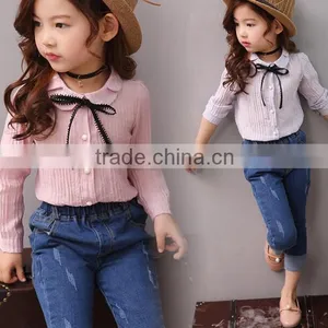 Zm35709a Autumn New Style Blouse Designs Casual Girls Long Sleeve Shirts thumbnail-1