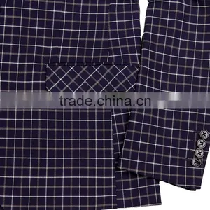 Daynoliao Slim Fit 3 Pieces Trendy Woolen Business Suits Plaid Male Suit for Men thumbnail-5