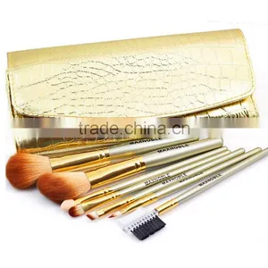 Golden 7 Pieces Of Cosmetics Makeup Brush Set thumbnail-4