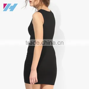 Korean Women's Fashion Wholesale Knot Front Bodycon Tunic Mini Dresses thumbnail-3