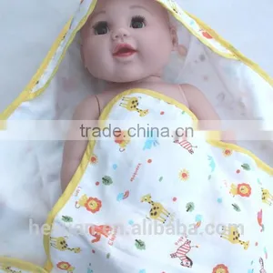 OEM Factory or 10 Stocked Designs Baby Muslin Towel /Baby Swaddle Blanket thumbnail-6