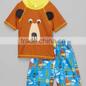 New Summer Boy Sportswear With Brown And Blue Bear Boys Rashguard Set Boys Clothing B-NP-TR905-316 thumbnail-1