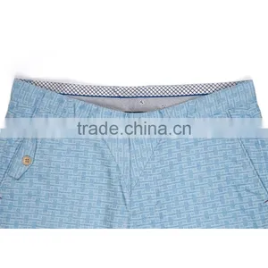 Hot Sale New Model Woven Patch Inside Turning Leg Light Blue Cool Design Men Cotton Short Pants thumbnail-3