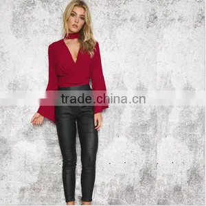 High Collar Lace Long Sleeve T-shirt Tailored thumbnail-5