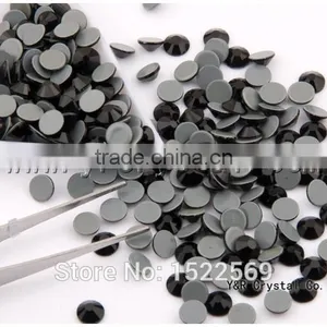 2058HFSS20 1440pcs Round Shape Jet Color Flatback Crystal Glue Base Loose Hot Fix Rhinestones Iron on Stones Clothing Accessorie thumbnail-2