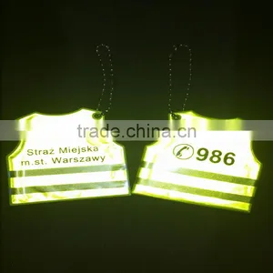 Decorative Eco-friendly Custom Cute High Light Soft Pvc Reflective Safety Keychain thumbnail-6