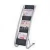 6 Compartments Floor Stand Literature Newspaper and Magazine Display Rack Powder Coating thumbnail-1