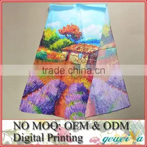 Hand Hemming Digital Printing Real Silk Scarf thumbnail-1
