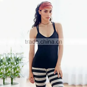 Women Fitness Sportswear Yoga Tops Strap Cross Balck Vest Tight Gym Workout Tops thumbnail-2