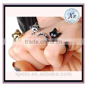 FACTORY PRICE New 2016 Wholesale 18k White Gold Plated Cat Ring thumbnail-2