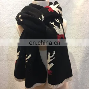Christmas Little Antlers Korean Style Cute Knitting Jacquard Thick Warm Scarf thumbnail-5