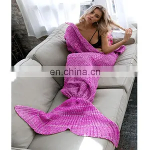 New Arrival Knited Crochet Mermaid Tail Blanket For Children And Mummy thumbnail-3