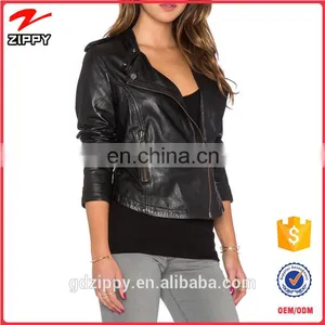 New Fashion Wholesale Custom Women Leather Jacket thumbnail-1