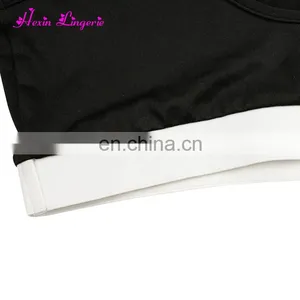 Wholesale Women Black Mesh Two Piece Yoga Running Sport Bra Women thumbnail-5