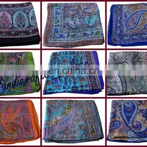 Indian Silk Scarves Pure Silk Hijab Neck Wrap Printed Floral Girls From India thumbnail-1