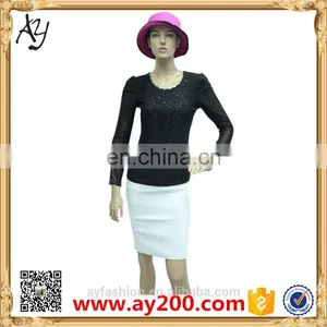 New Ladies New Design Fashion Top Shirt Long Sleeve Polyester T-Shirt thumbnail-1