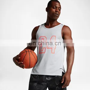 Wholesale Plain White Compression Fitness Gym Tank Top Men thumbnail-5