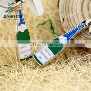 Zinc Alloy Metal Custom Hard Enamel Logo Beer Bottle Keychain thumbnail-1
